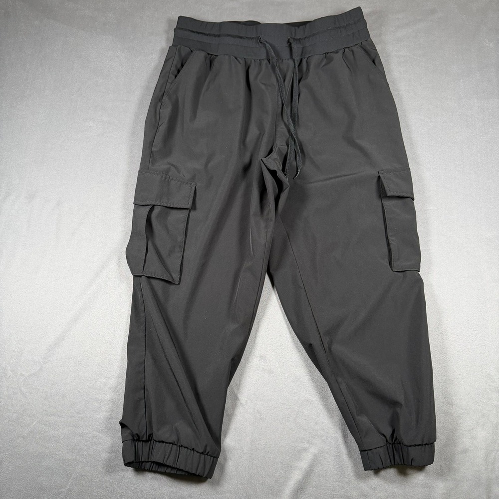 Kyodan Cargo Jogger Pants Mens M Black Elastic Waist Activewear Casual